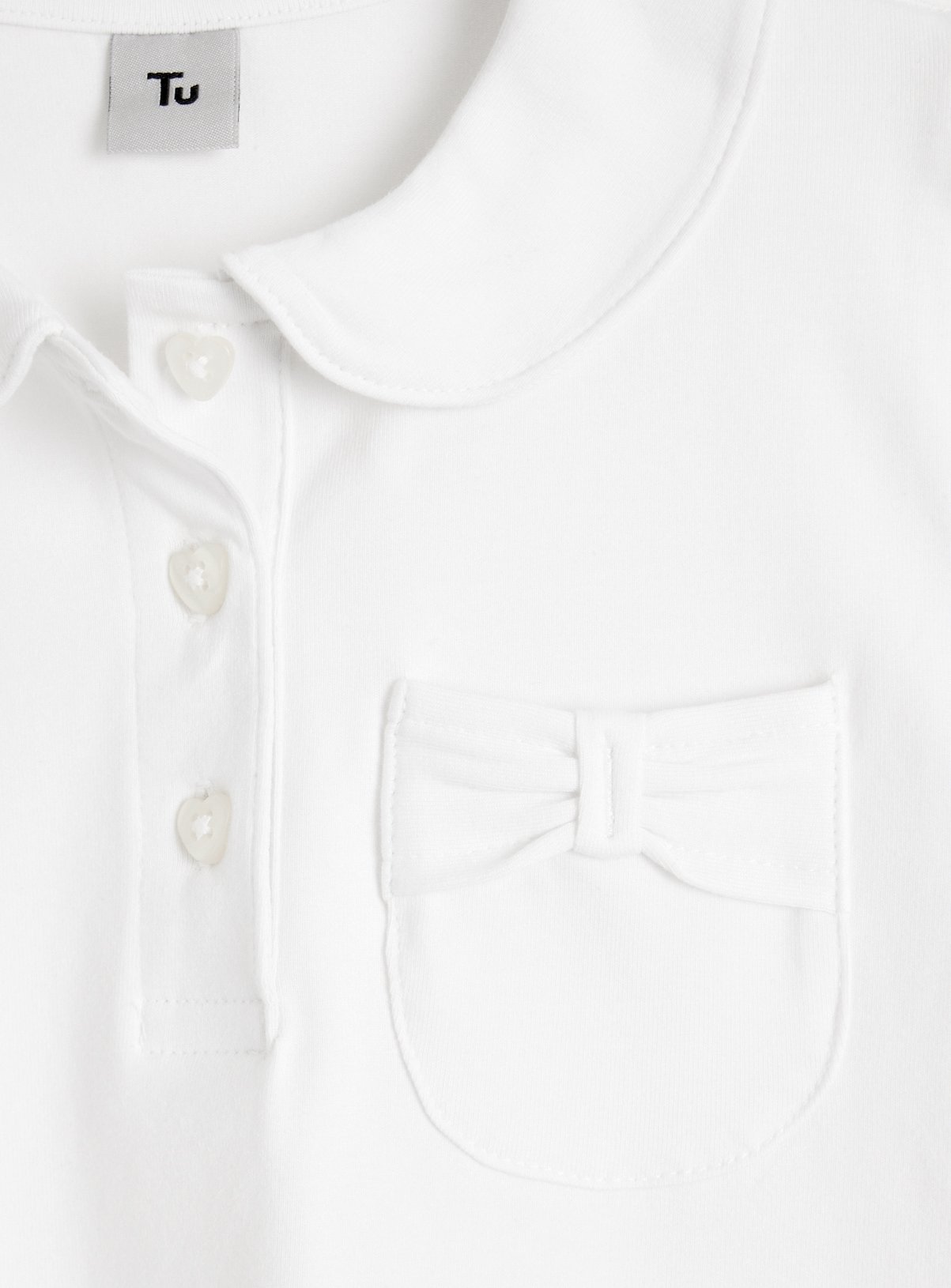 White Cotton Elastane Jersey Peter Pan Collar Polo Shirts 2 Pack 4 years - Image 5 thumbnail