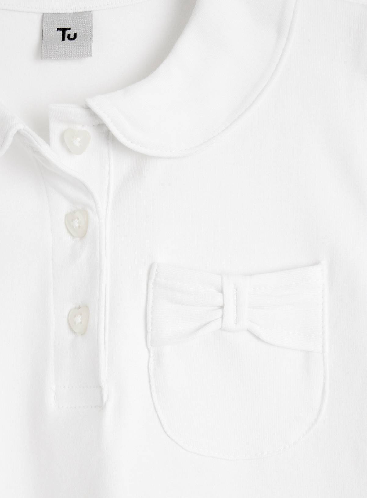 White Cotton Elastane Jersey Peter Pan Collar Polo Shirts 2 Pack 4 years - Image 5