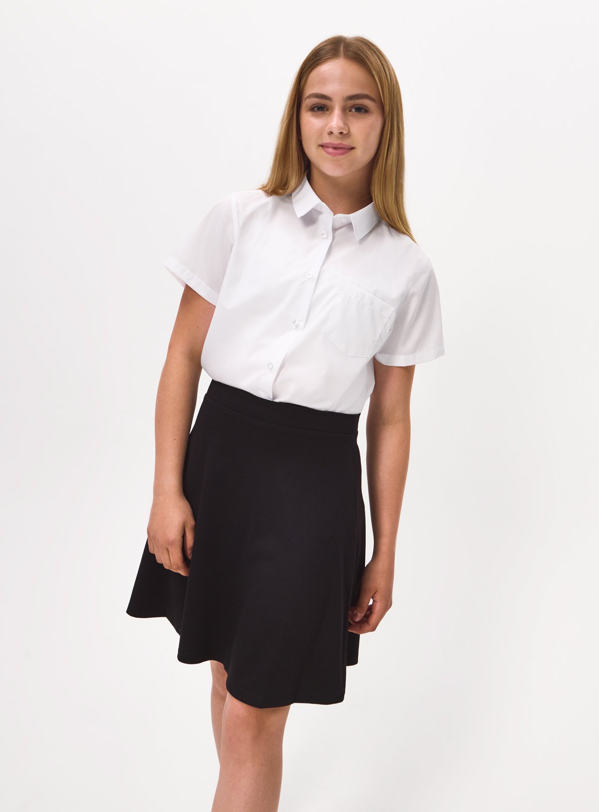 2 Pack Black Jersey Skater Skirts 11 years