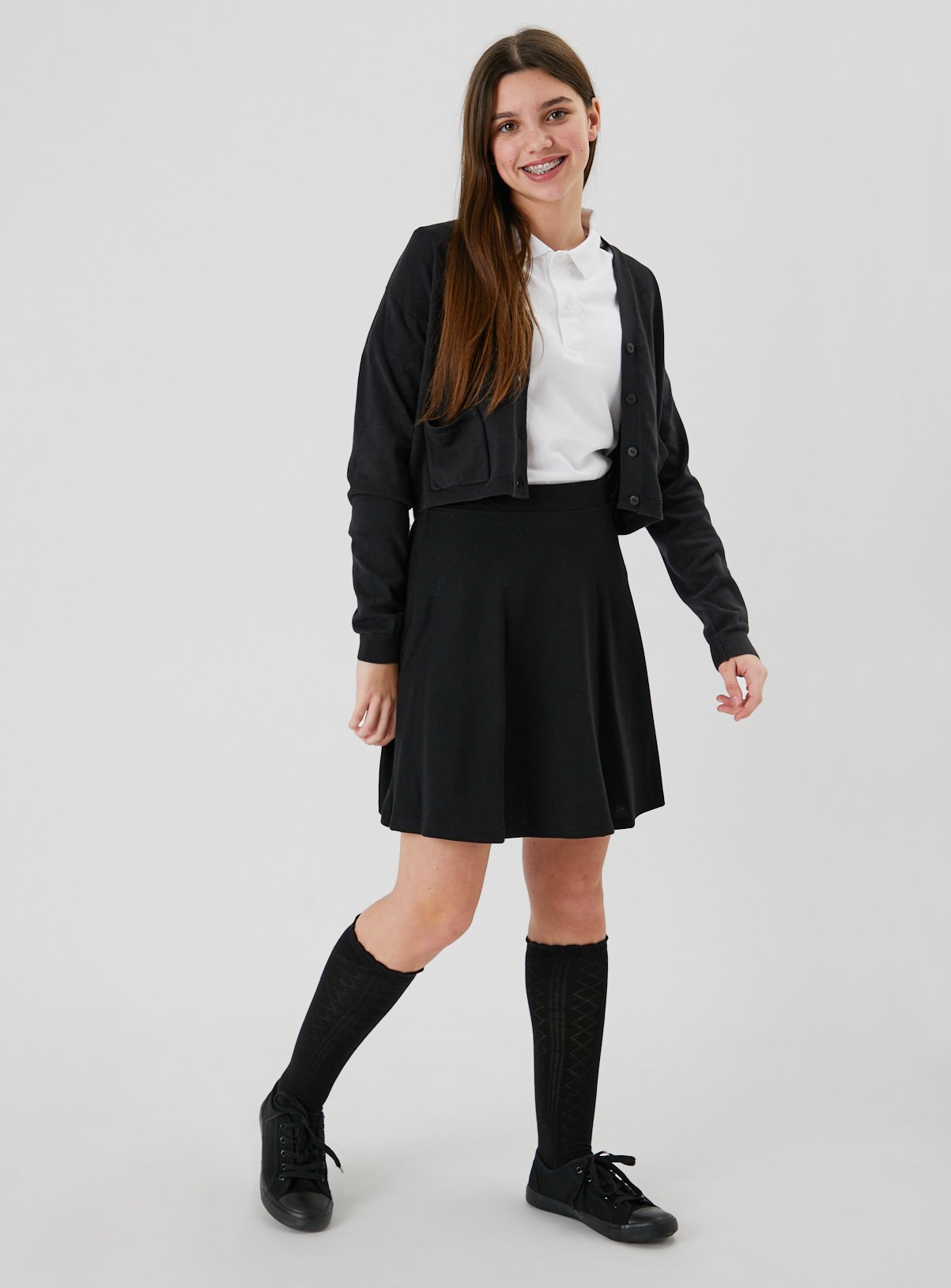 jersey skater skirt black