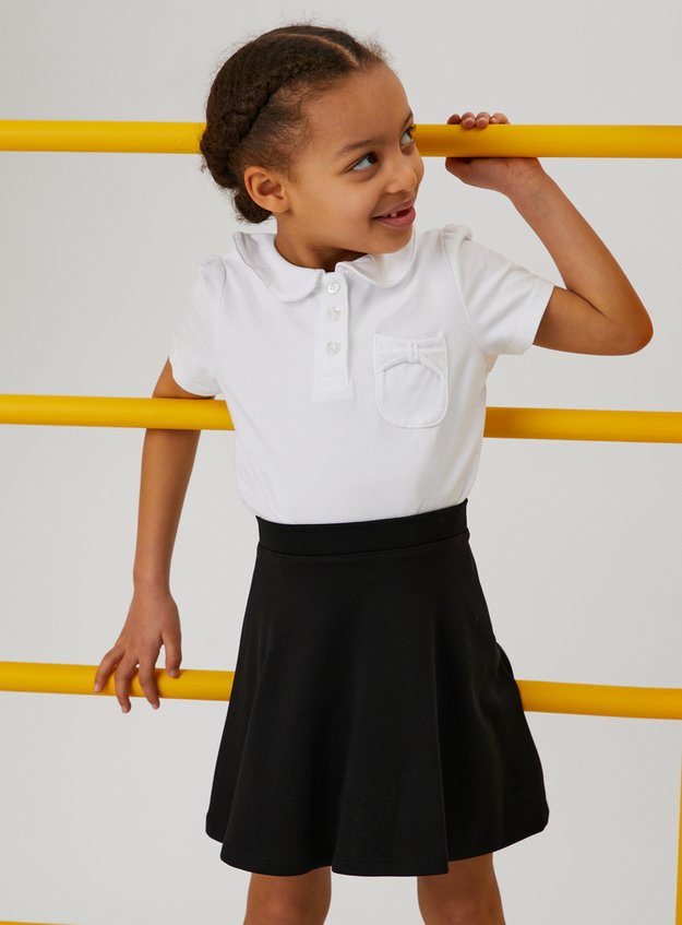 LACHERE Black Skater Skirt Mini Stretch Premium Jersey Elastic Waist Size 4-14 UK 