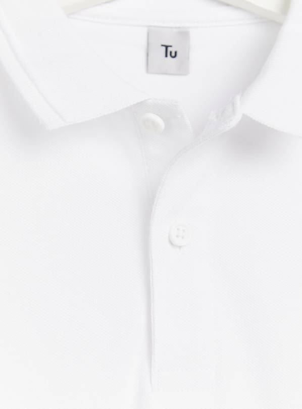 Buy White Slim Fit Teen Polo 2 Pack 10 years School polo shirts Tu