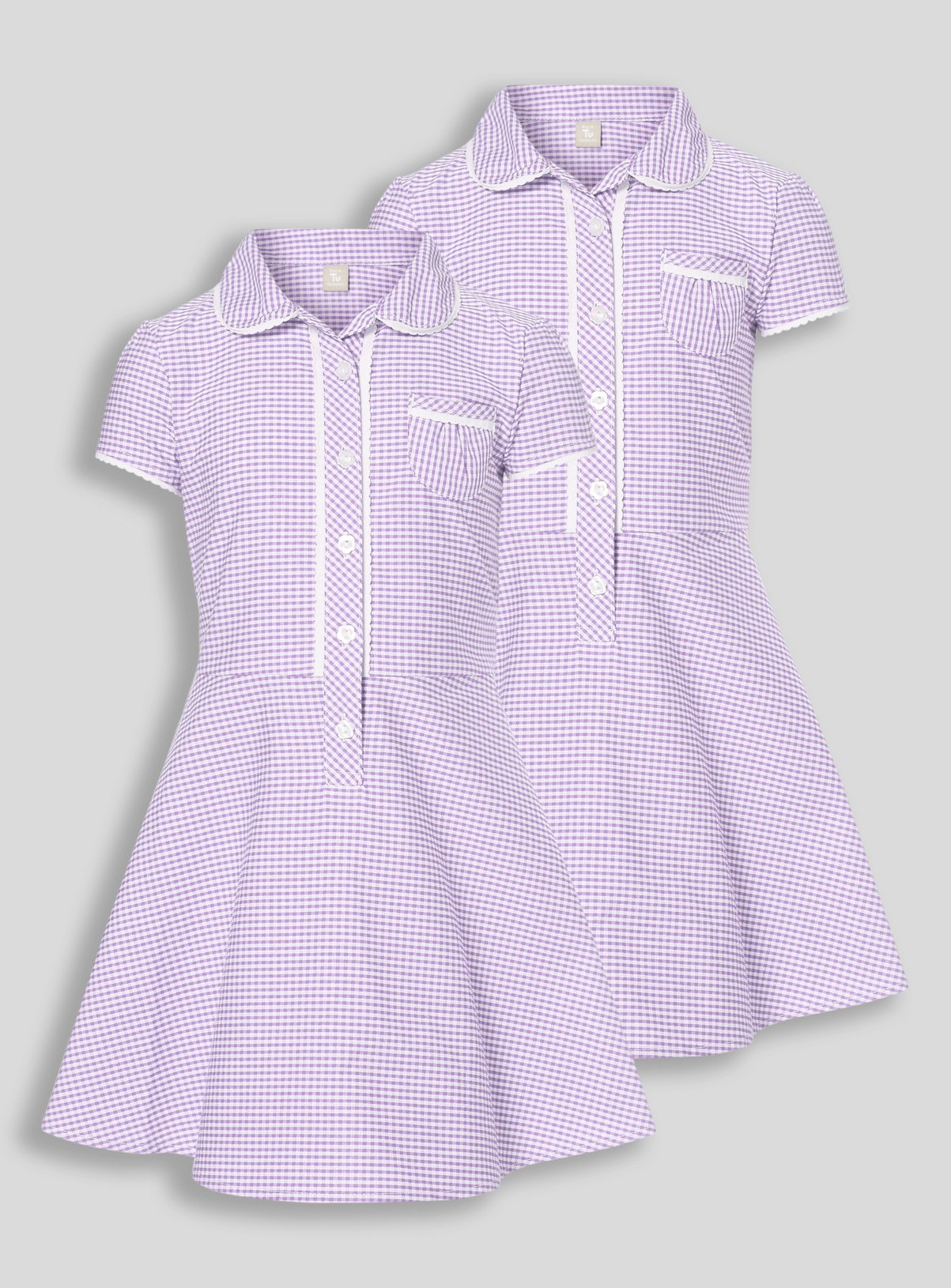 lilac gingham school dress