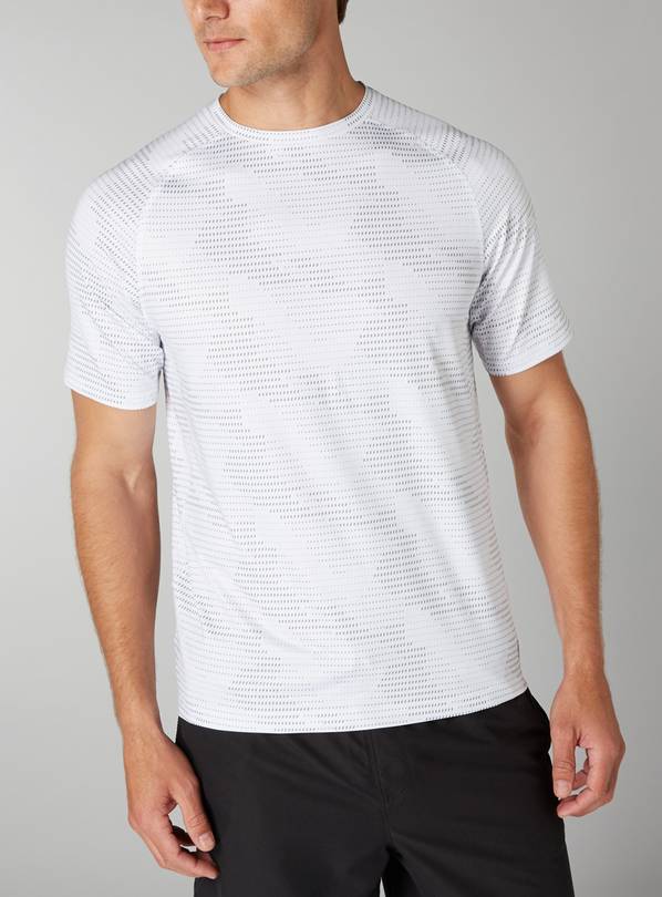 Admiral White Geometric Print T-Shirt - XL
