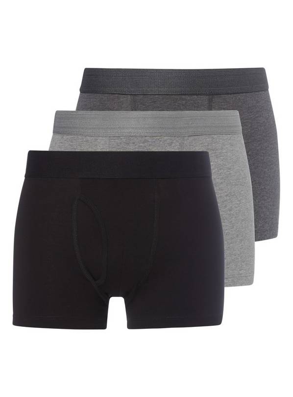 Buy Grey & Black Trunks 3 Pack - S | Underwear | Argos