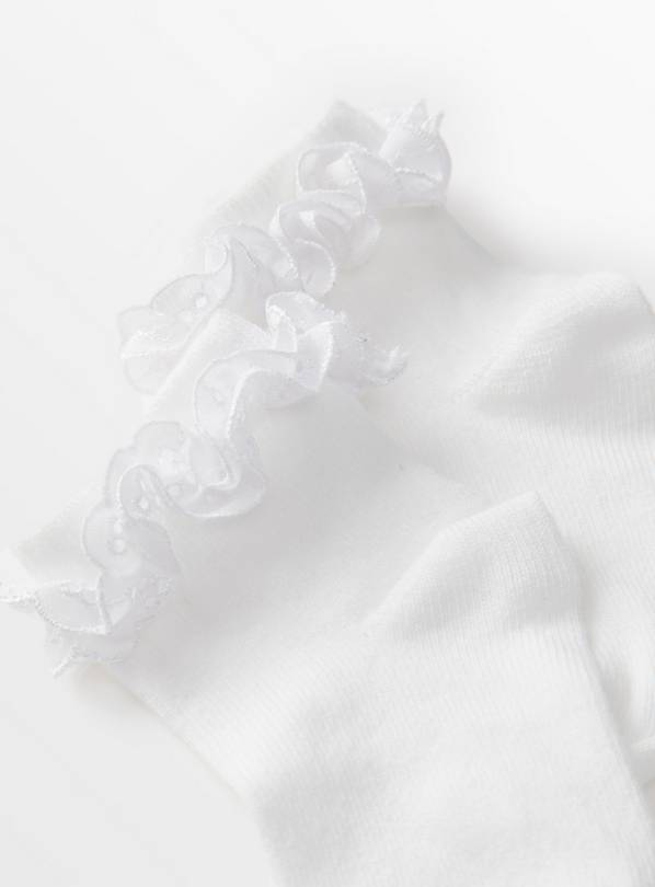 White deals ruffle socks