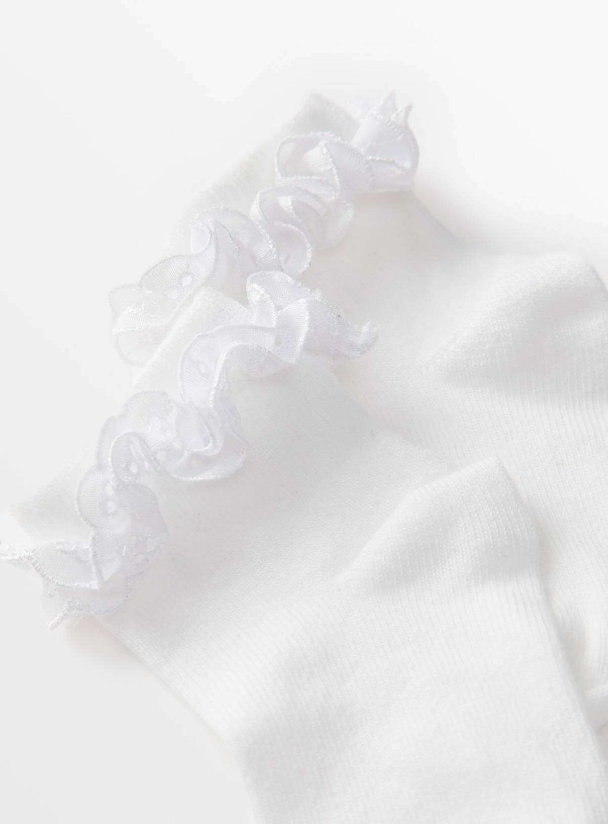 White Frill Socks 3 Pack 12-24 months - Image 2