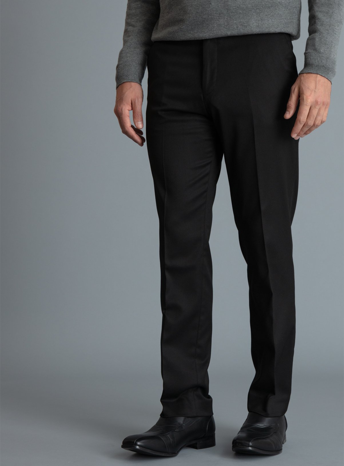 black tailored fit trousers