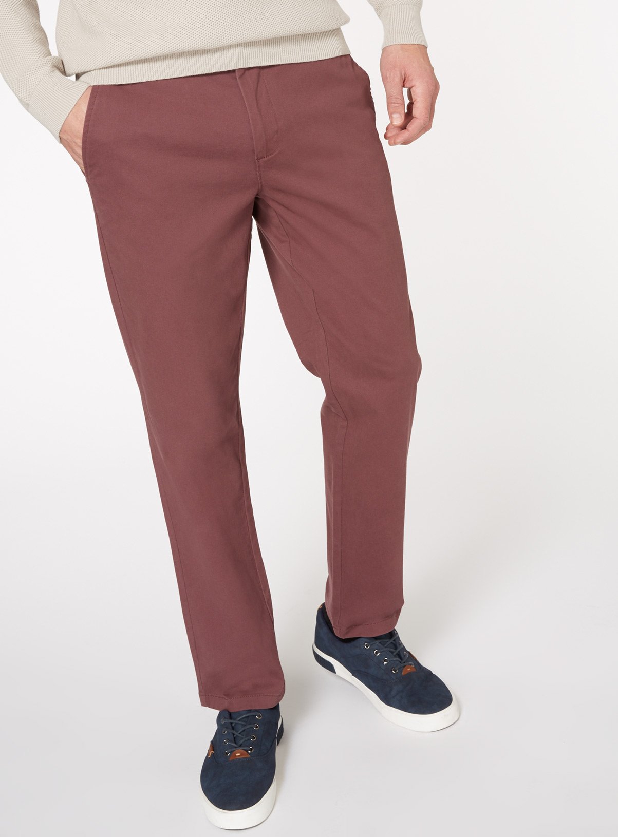 Purple Straight Fit Chinos With Stretch Review