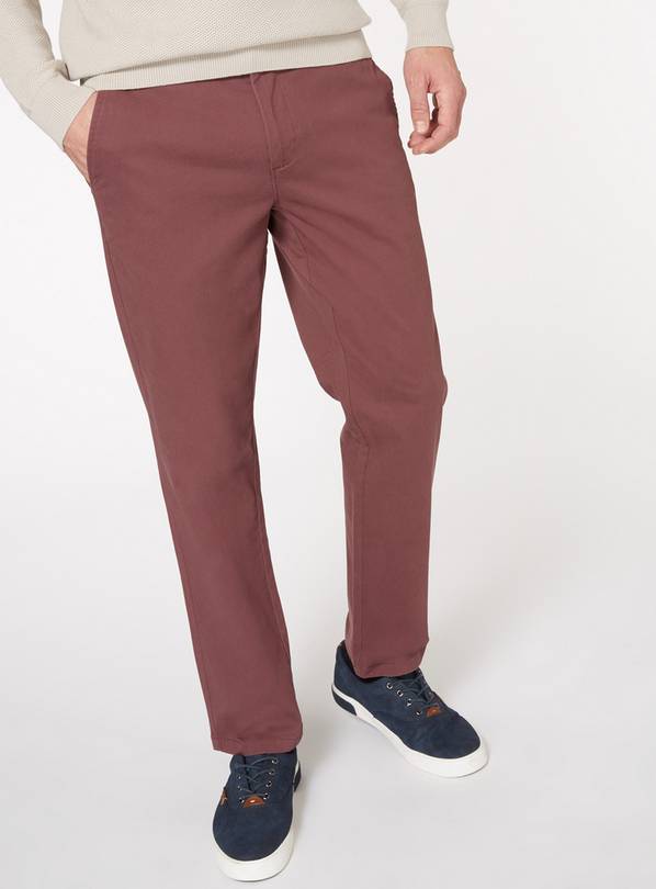 Purple Straight Fit Chinos With Stretch - W28 L30