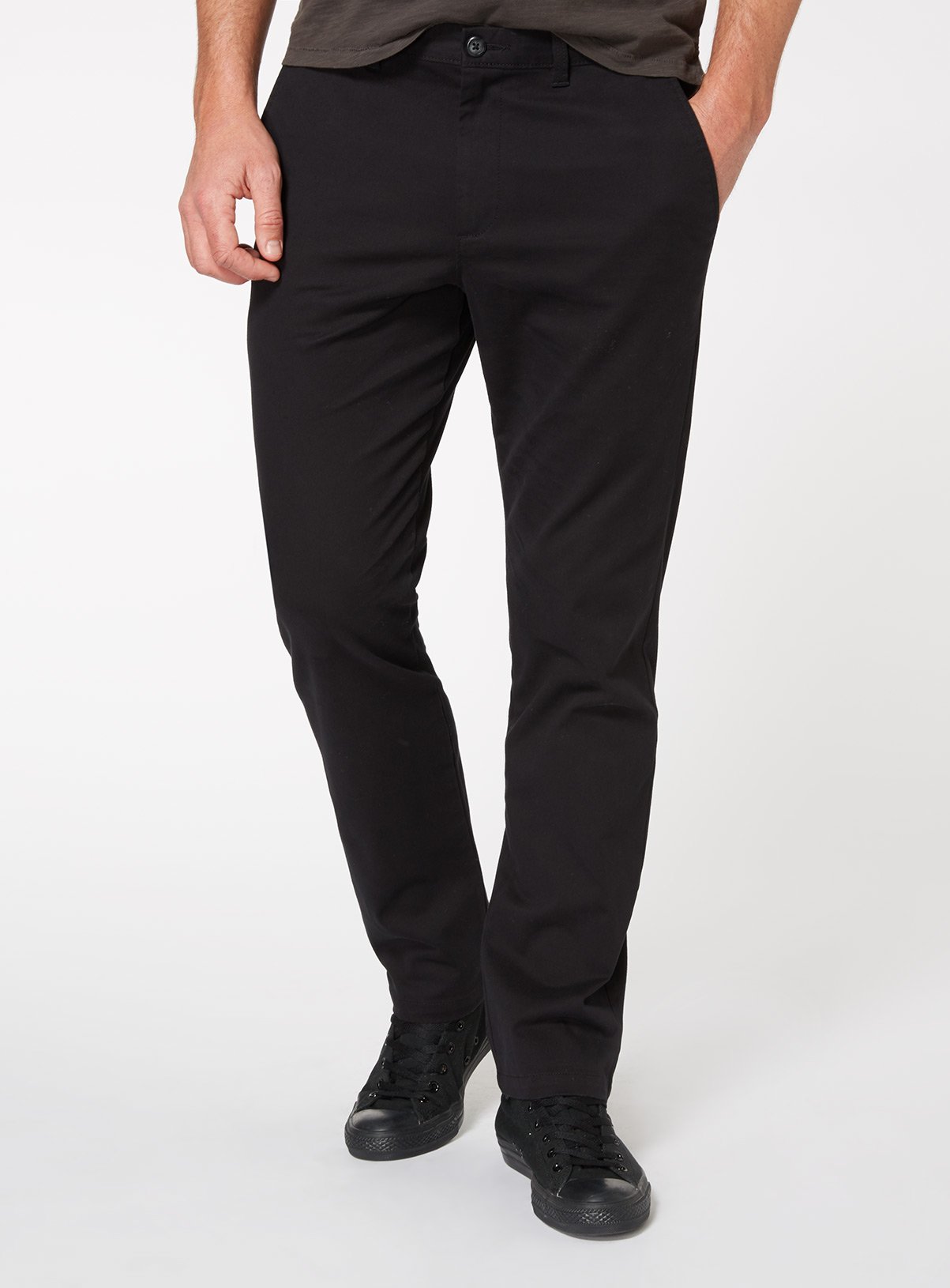 black straight leg chinos