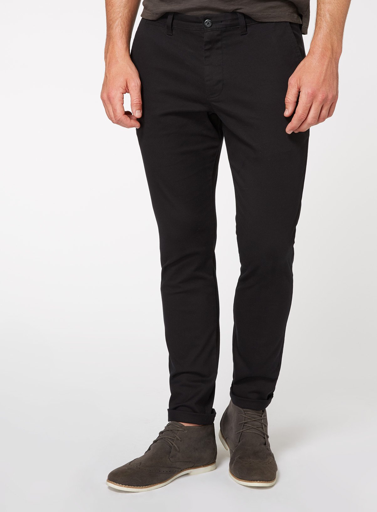 black slim chinos