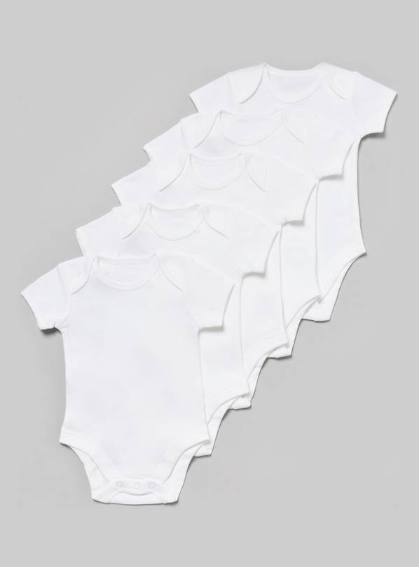 White Bodysuits 5 Pack - Newborn