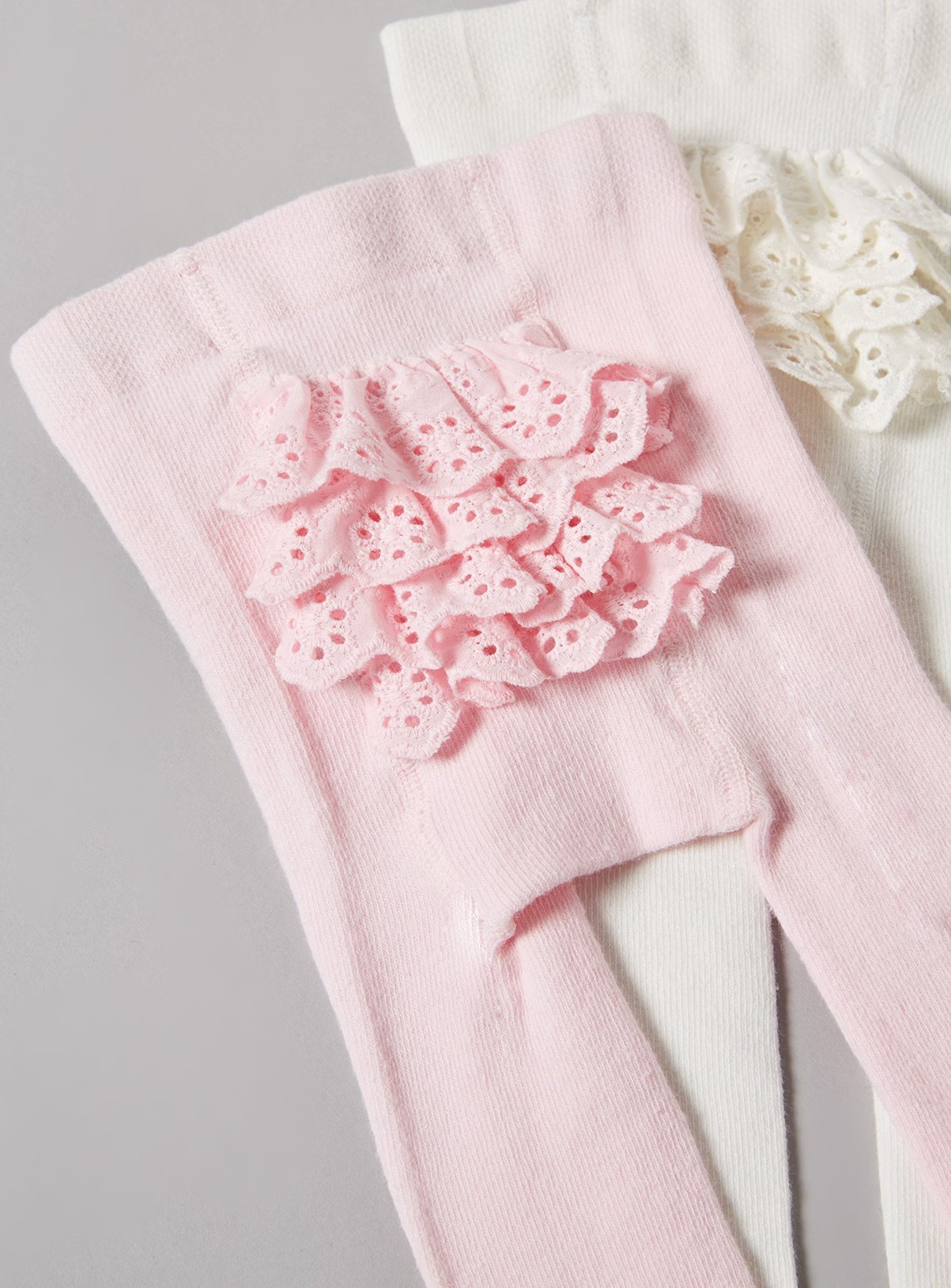 Pink & Cream Frilly Tights 2 Pack Review