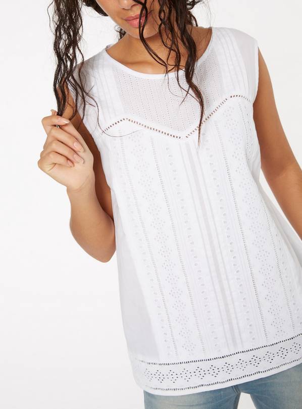 Buy White Pleated Shell Top - 28 | Tops | Tu