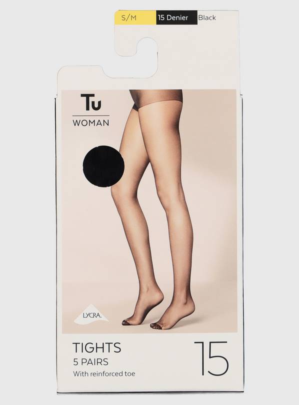 Buy Black 15 Denier Tights 5 Pack L Xl Tights Argos