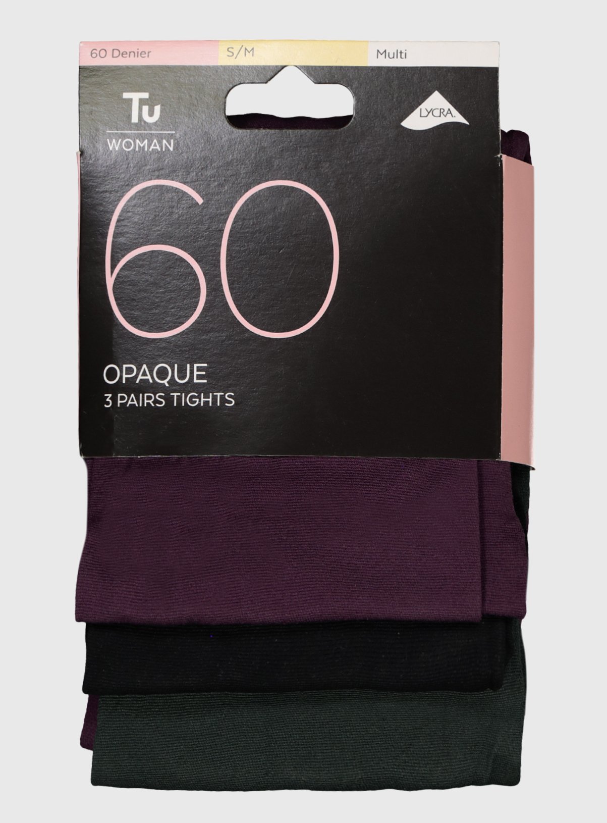 Multicoloured 60 Denier Opaque Tights 3 Pack Review