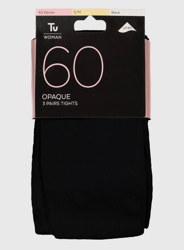 Buy Black Silky 30 Denier Opaque Tights 2 Pack S, Tights