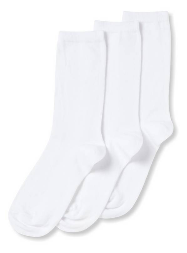 White Cotton Modal Ankle Socks 3 Pack - 4-8