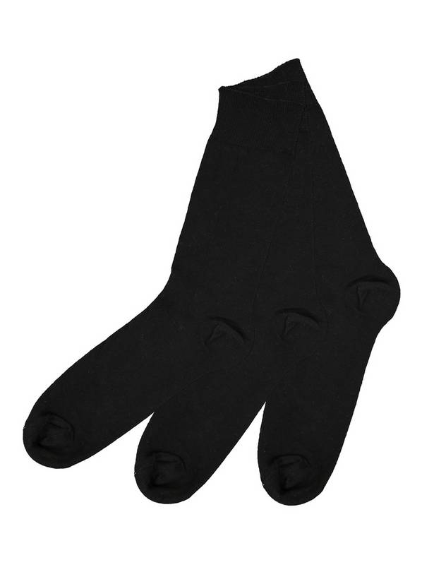 Buy Black Cotton-Rich Ankle Socks 3 Pack - 9-12 | Socks | Argos
