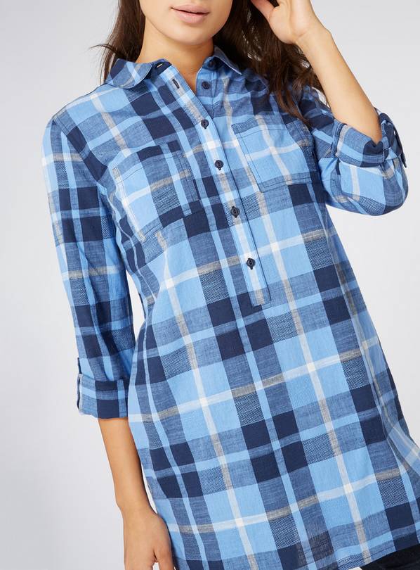 Longline check shirt best sale