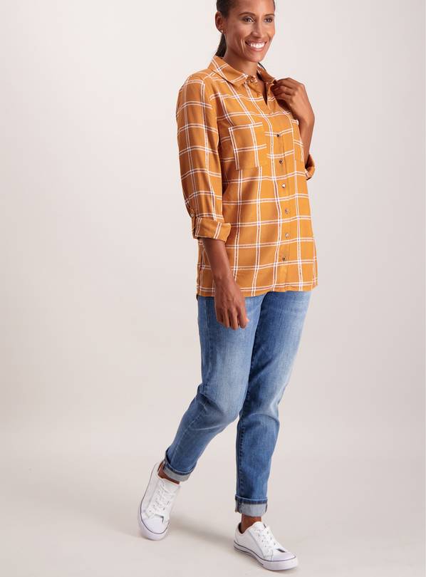 Toffee Brown Check Shirt - 28