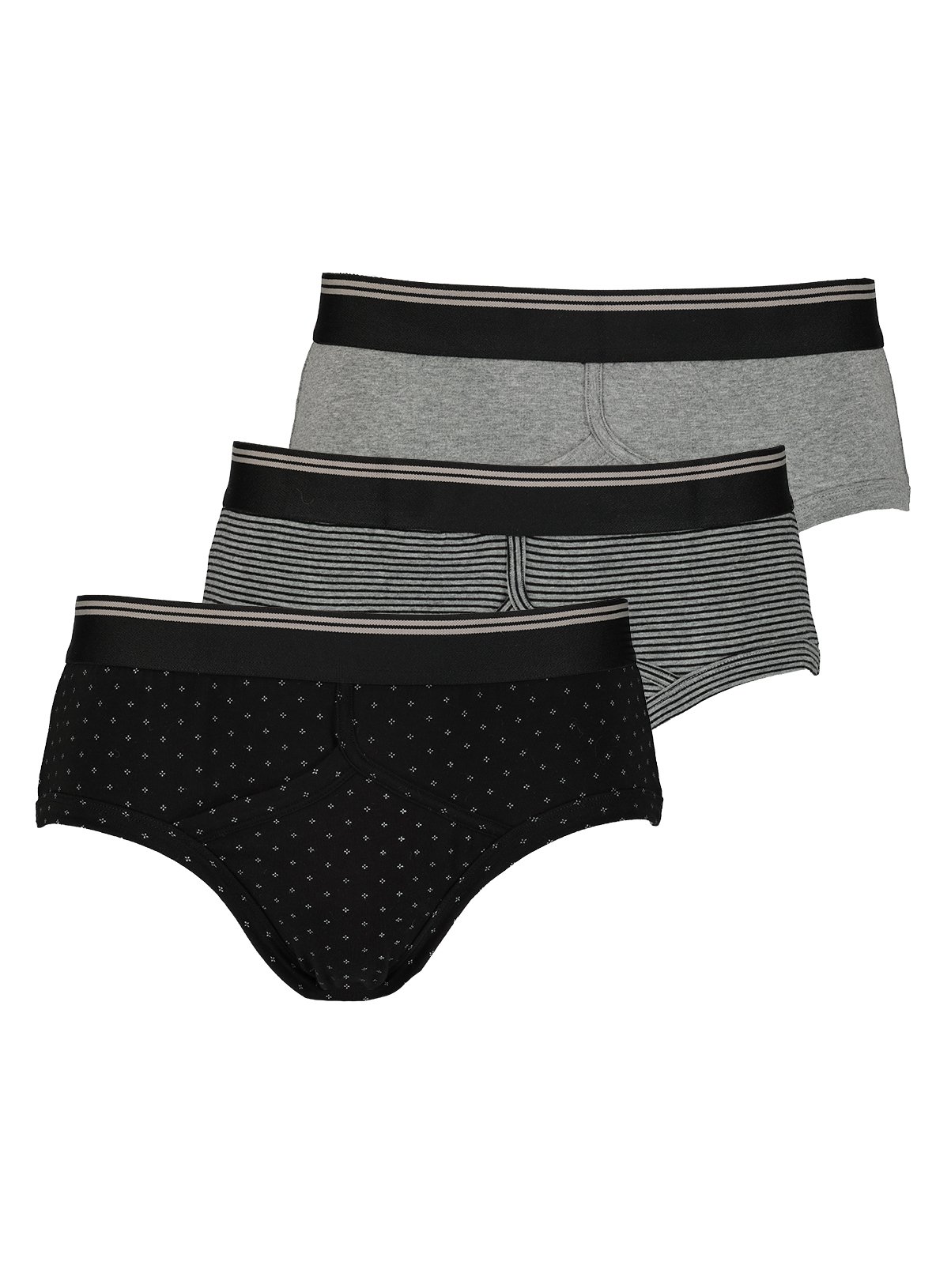 Black & Grey Cotton With Stretch Briefs 3 Pack Review