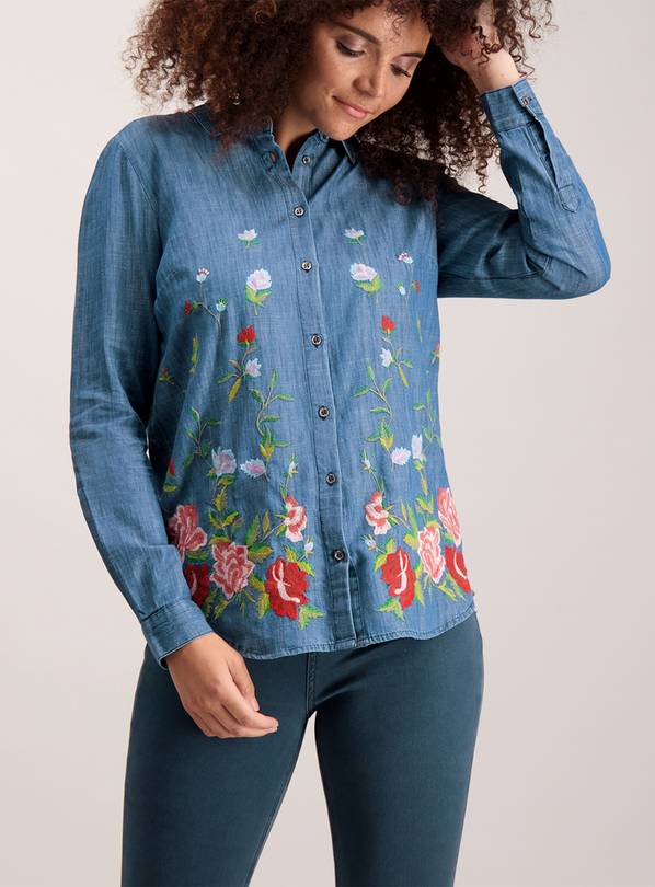 Buy Embroidered Denim Shirt - 28 | Shirts | Argos