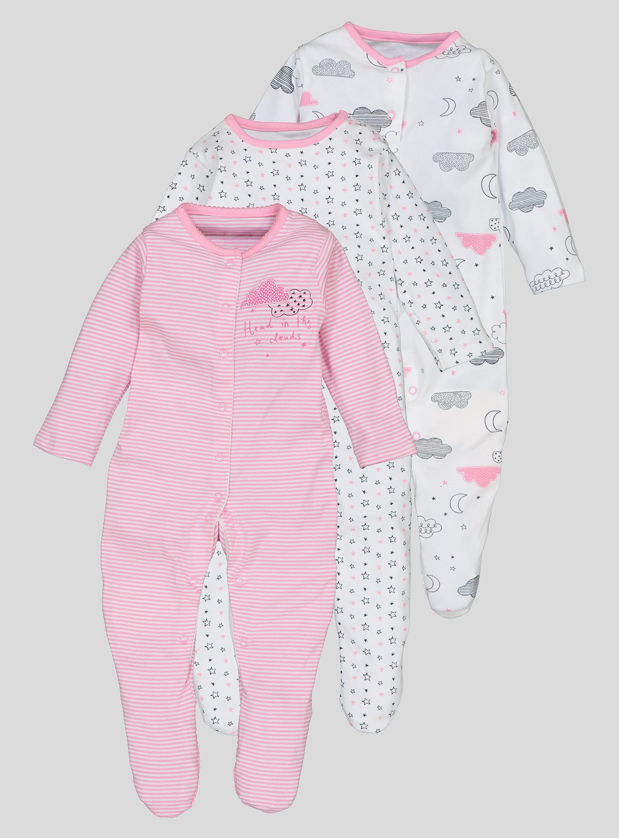 3 Pack Multicoloured Sleepsuits Review