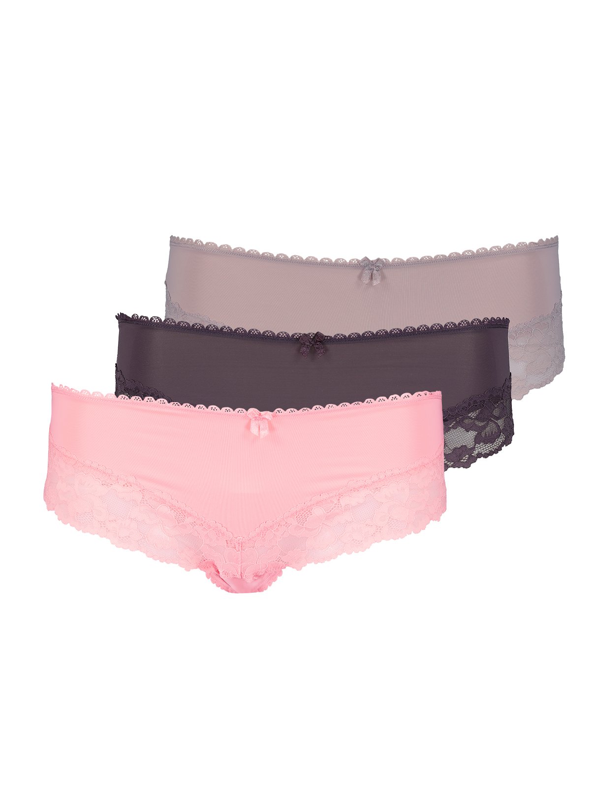 Pink, Purple & Grey Brazilian Knickers 3 Pack Review