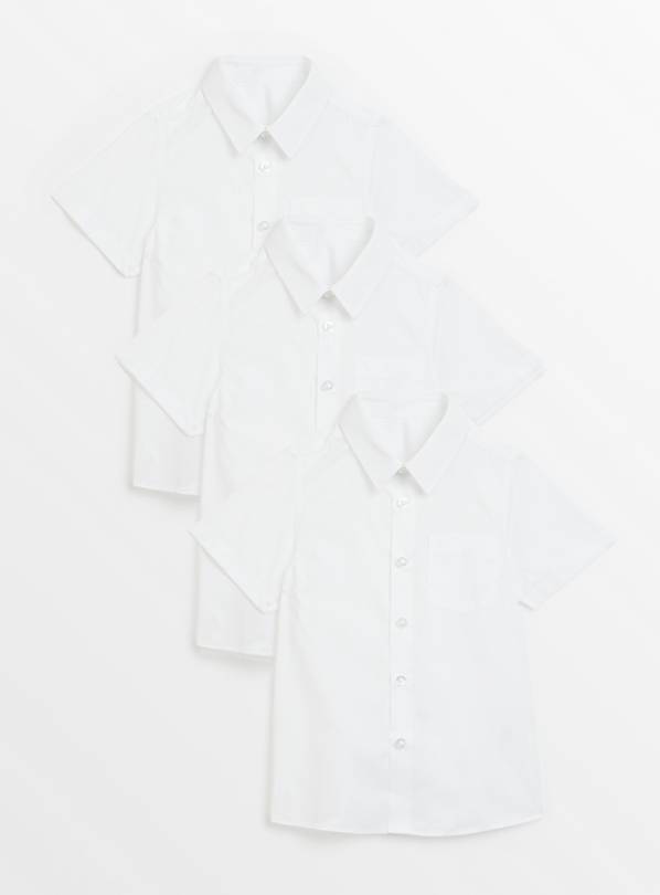 3 Pack Unisex White Short Sleeve Shirts Generous Fit 4 years