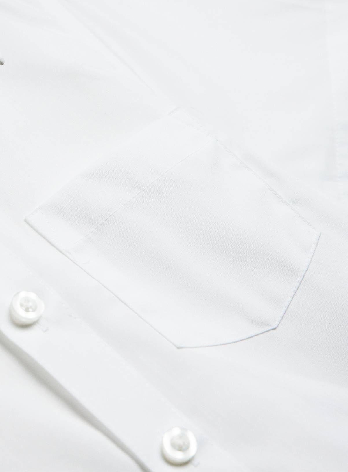 White Polyester Cotton Blend Generous Fit Short Sleeve Shirts 3 Pack 12 years - Image 3