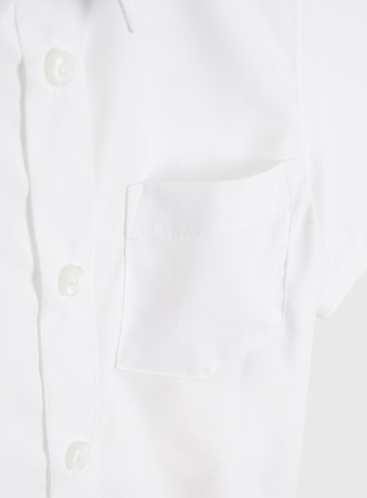 3 Pack Unisex White Slim Fit Short Sleeve Shirts  6 years - Image 3 thumbnail