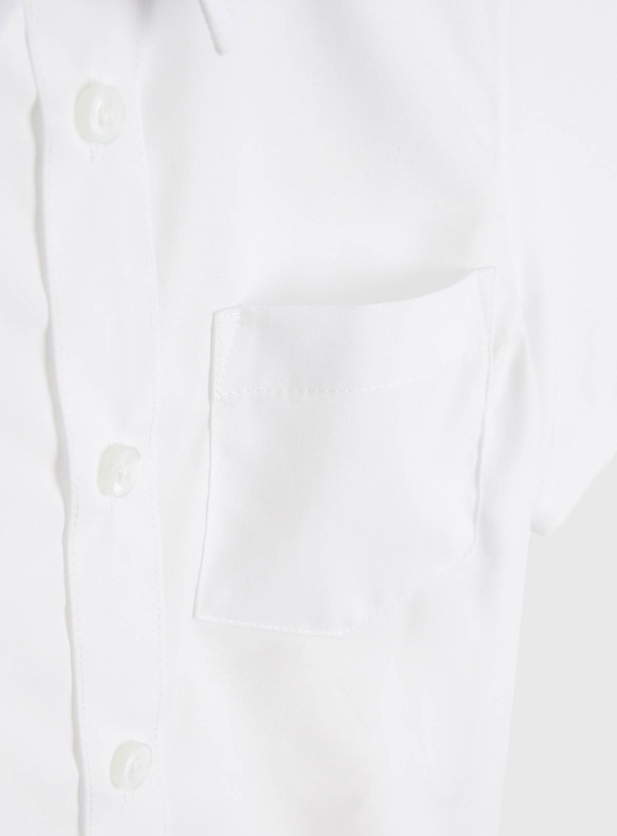 3 Pack Unisex White Slim Fit Short Sleeve Shirts  6 years - Image 3