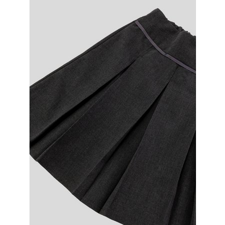 Grey Permanent Pleat Skirt Longer Length 2 Pack - 3 years