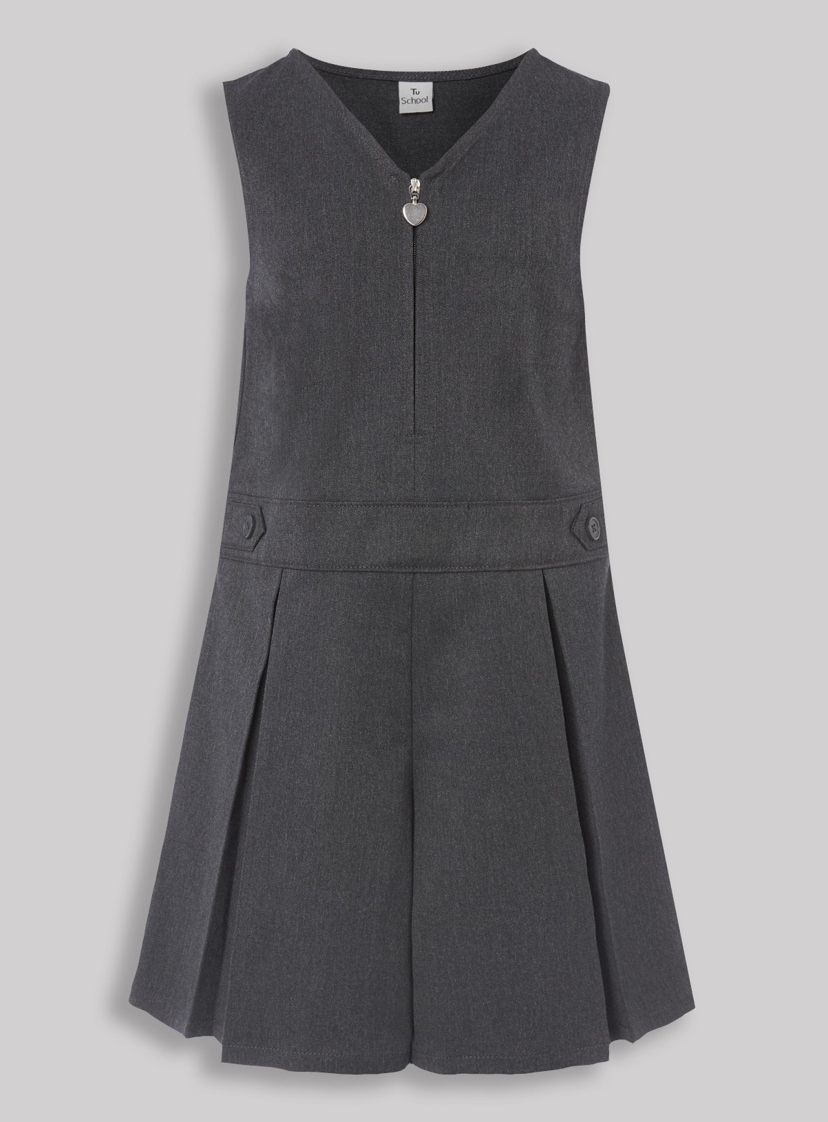 Grey Pleated Zip Front School Playsuit Review