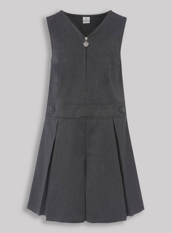 Grey Pleated Zip Front Playsuit - 10 years