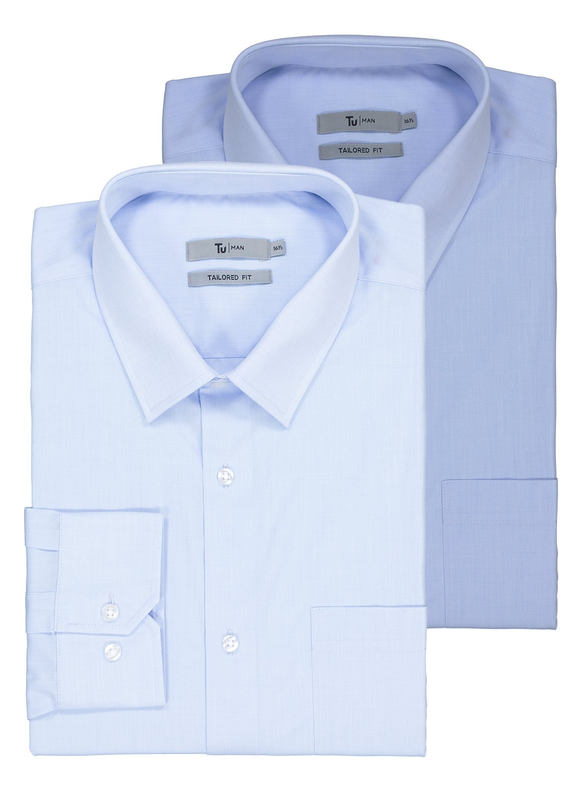 Blue Tailored Fit Easy Iron Shirts 2 Pack Review