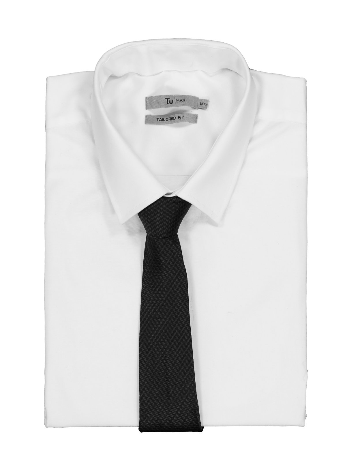 White Tailored Fit Shirt with Black Tie Set Review