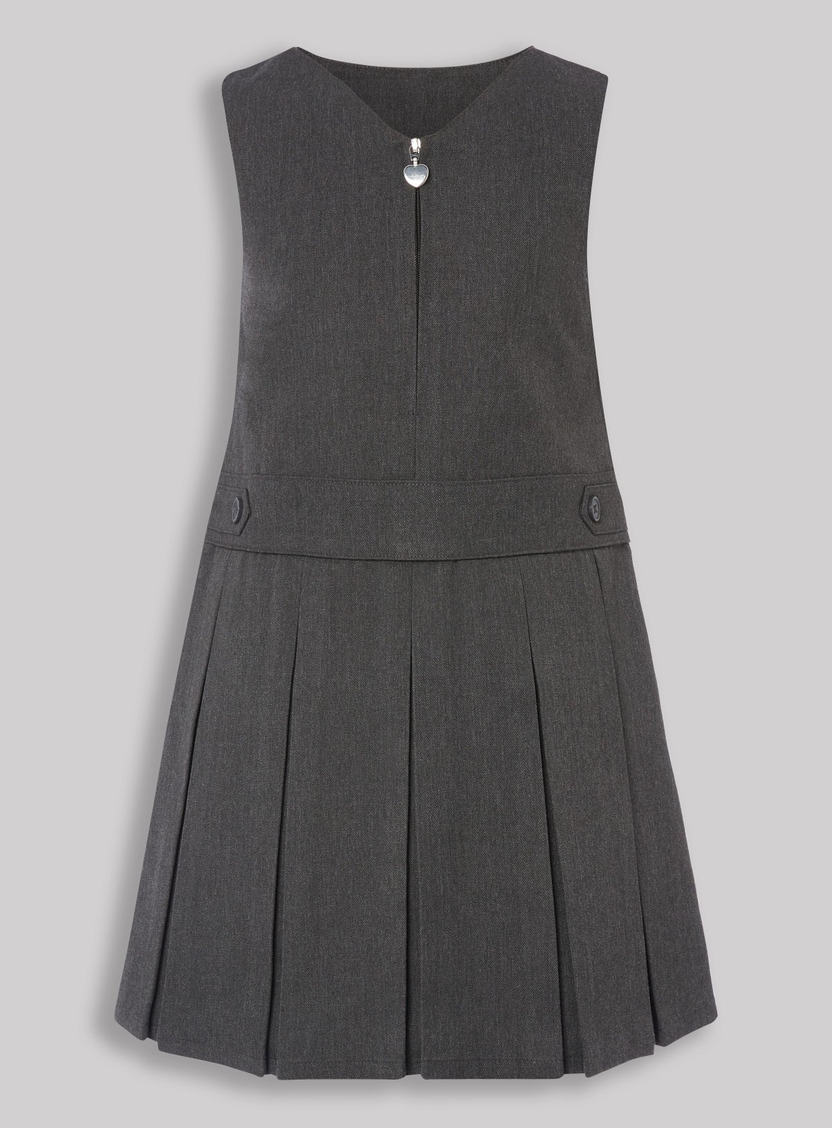 Grey Pleated Zip Front Pinafore Dress Review