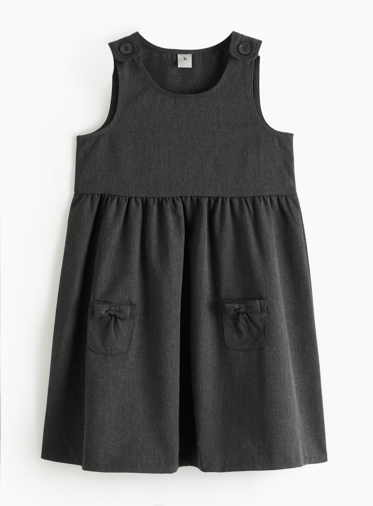 Buy Grey Empire Line Pinafore 3 years | School dresses and