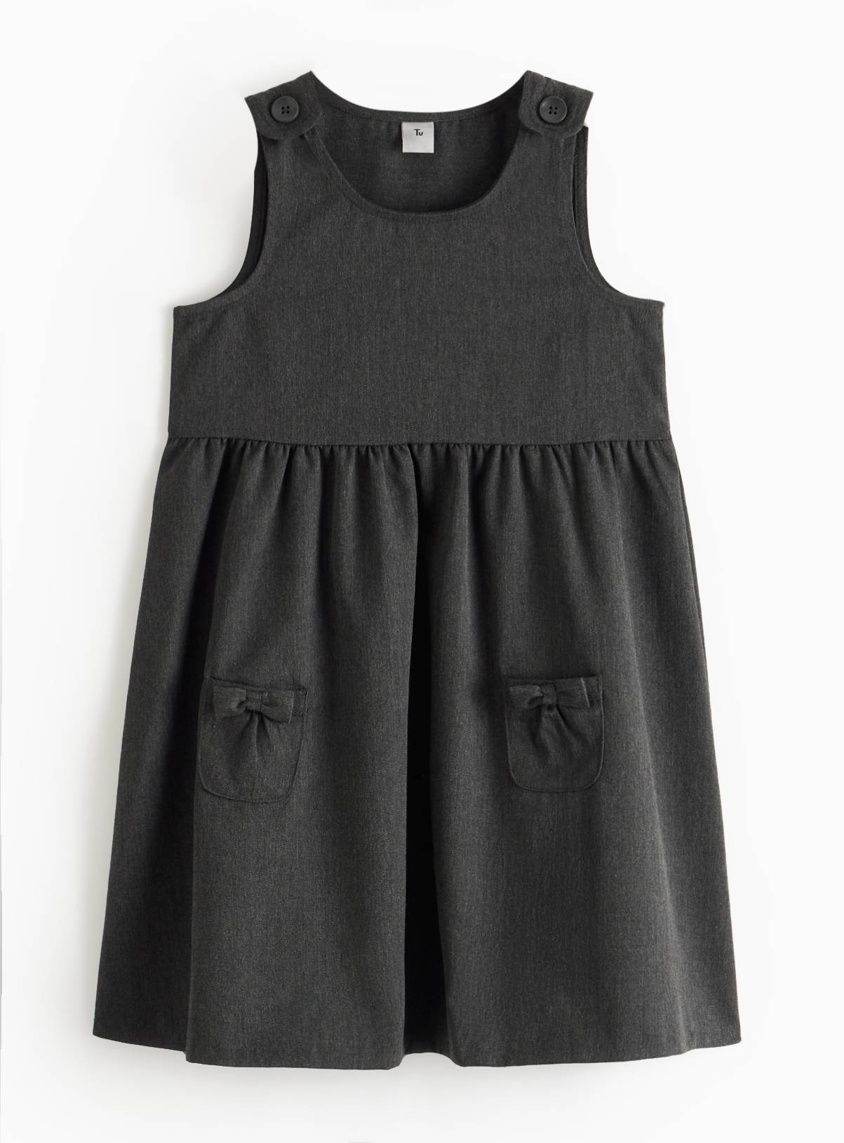 Grey Woven Empire Line Pinafore 7 years - Image 1