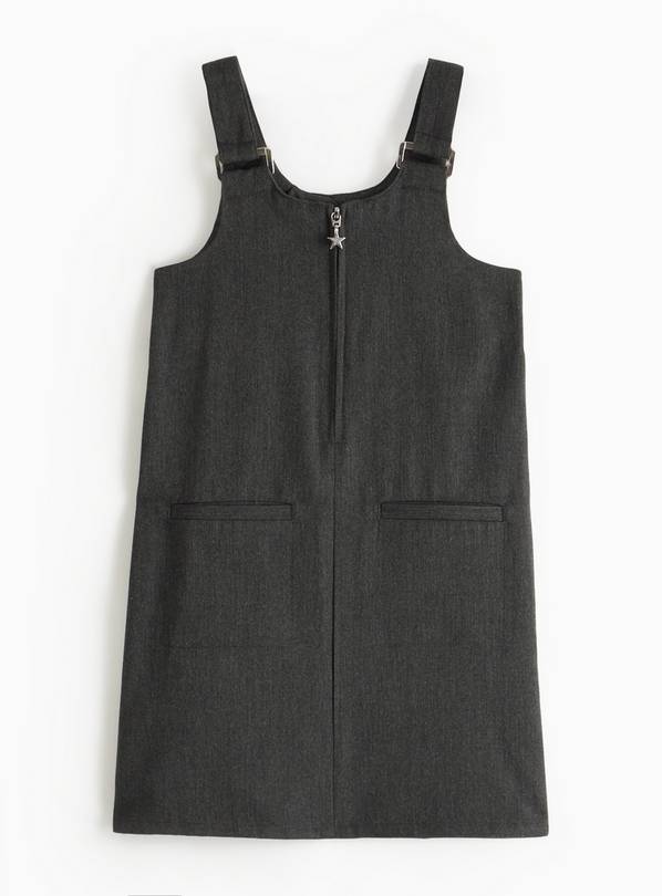 Grey Zip Front Pinafore Dress 8 years