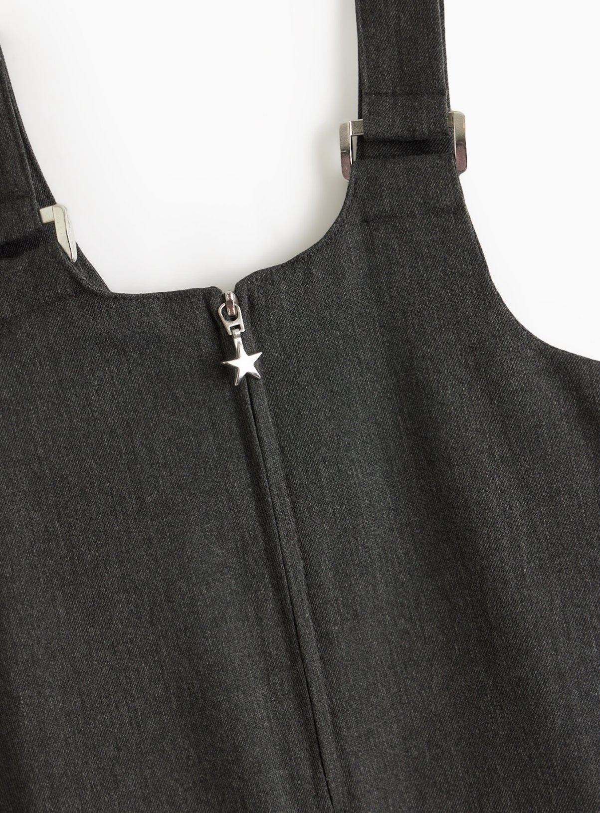 Grey Zip Front Pinafore Dress 12 years - Image 3 thumbnail