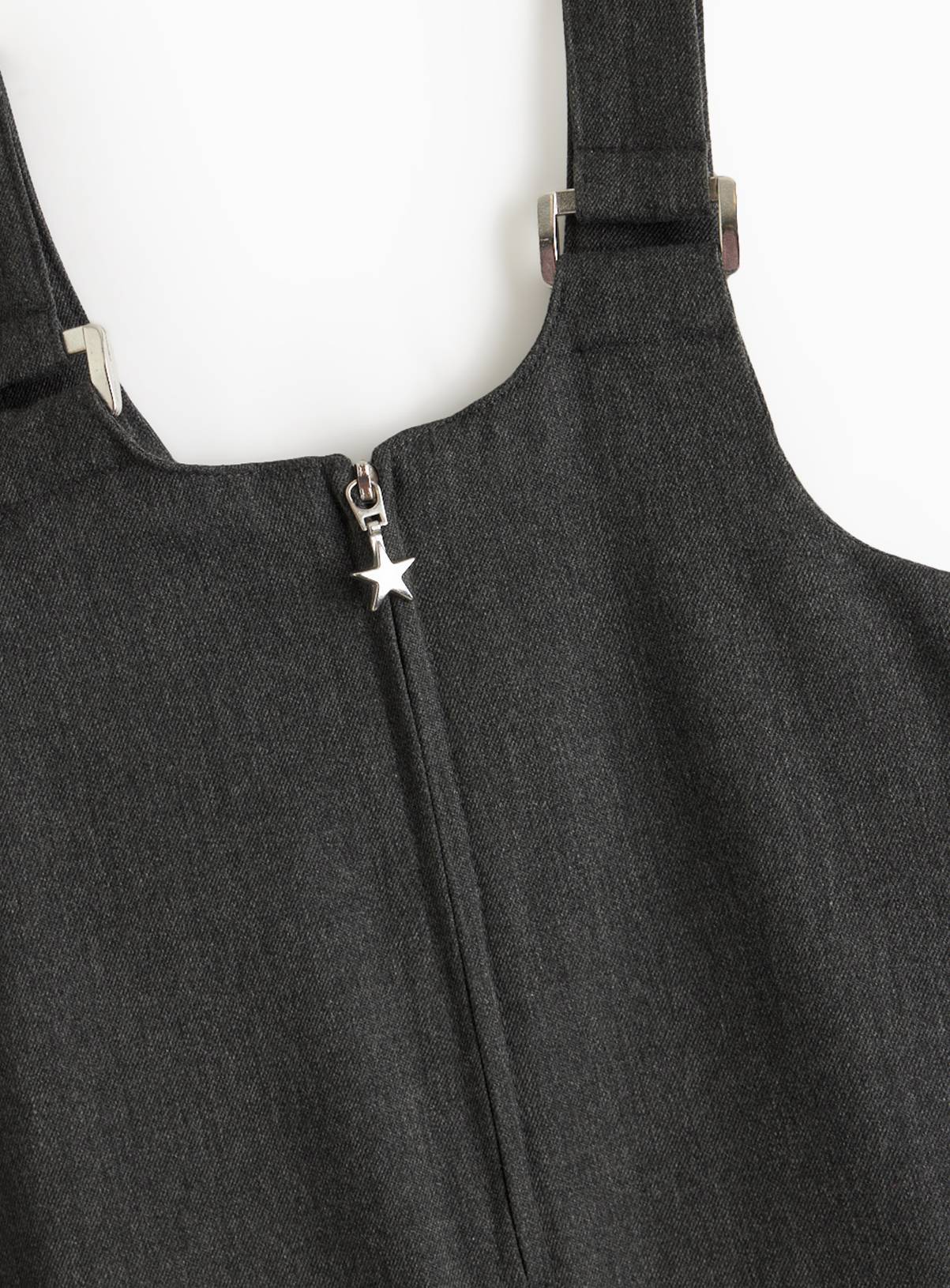 Grey Zip Front Pinafore Dress 12 years - Image 3