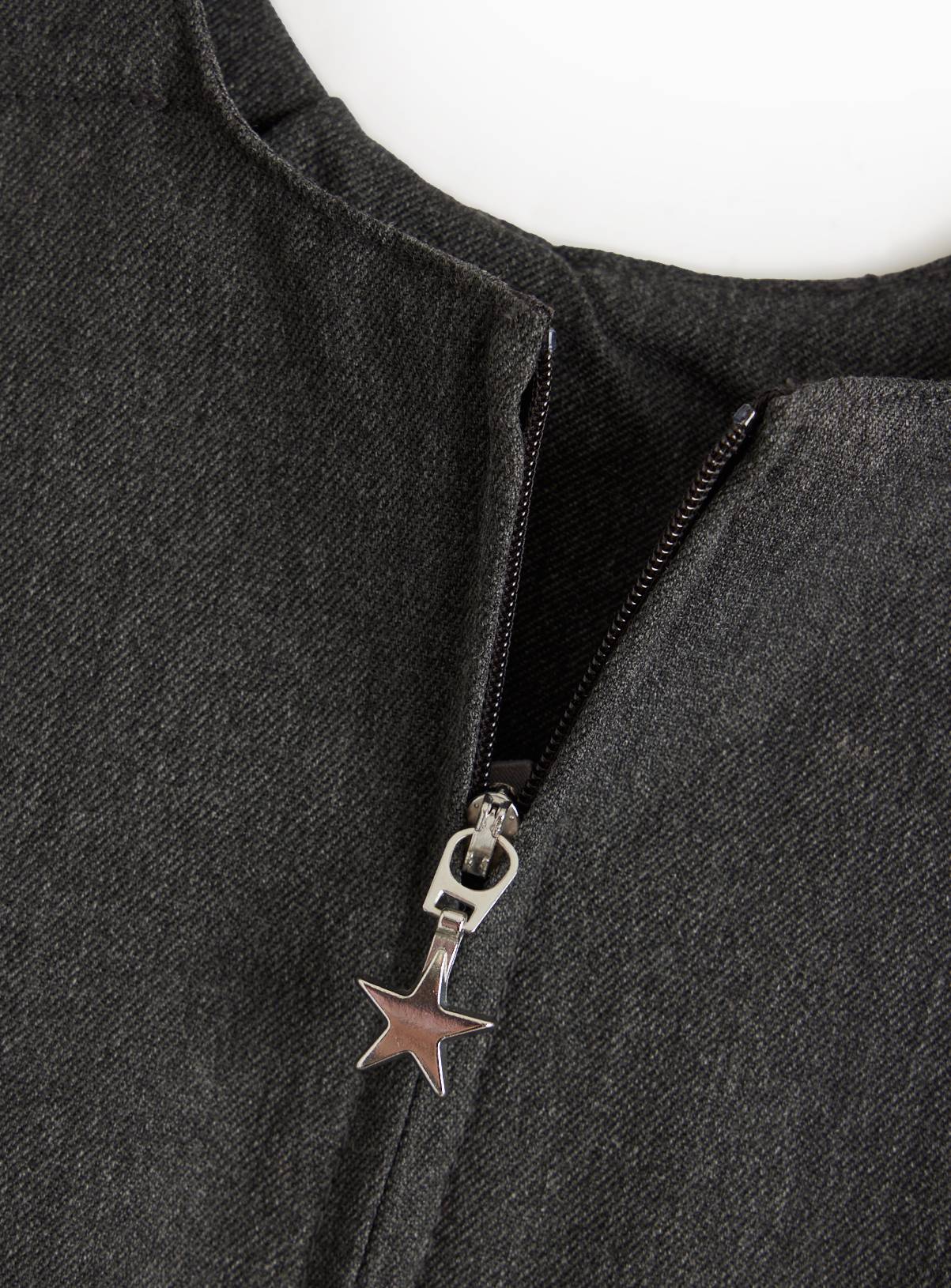Grey Zip Front Pinafore Dress 12 years - Image 4