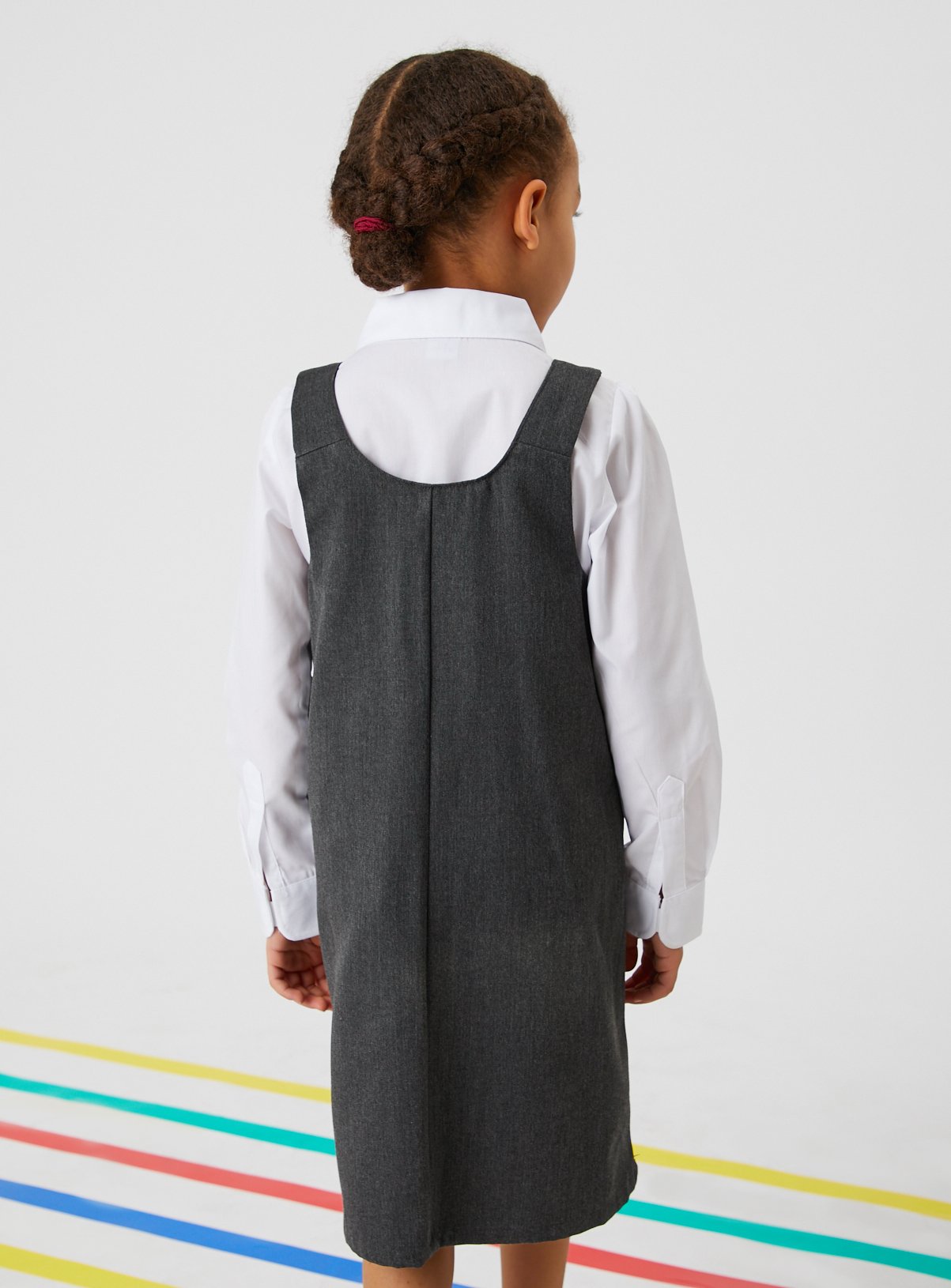 Grey Zip Front Pinafore Dress 12 years - Image 5 thumbnail