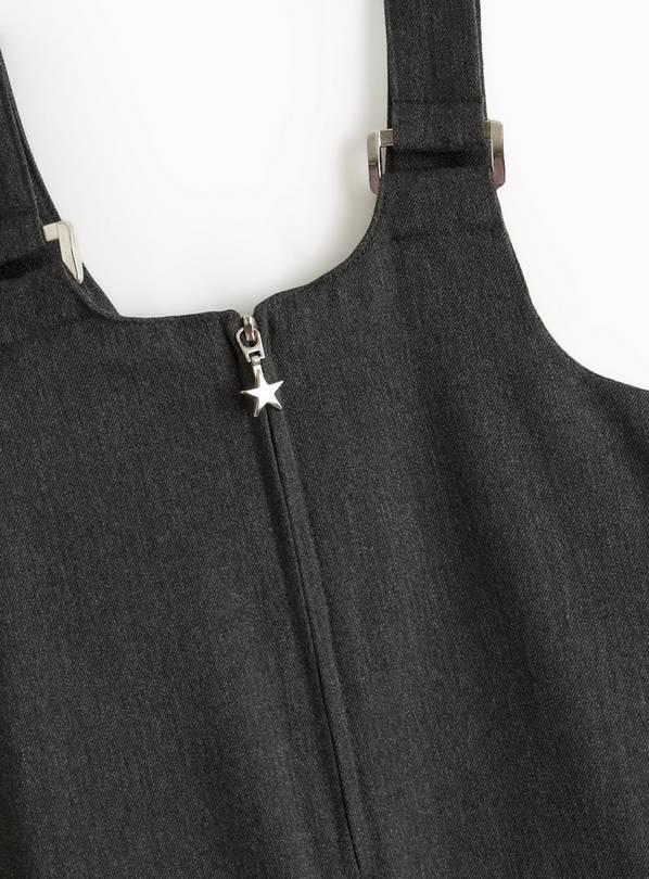Grey Zip Front Pinafore Dress 6 years 2