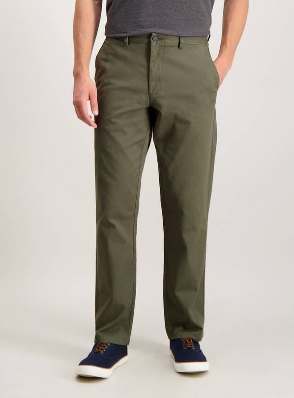 Buy Khaki Straight Leg Chinos With Stretch - W44 L34 | Workwear | Argos