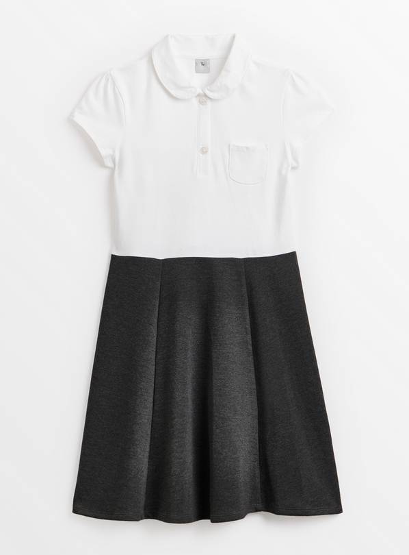 Buy Grey Jersey Peter Pan Collar Dress 3 years School dresses Tu